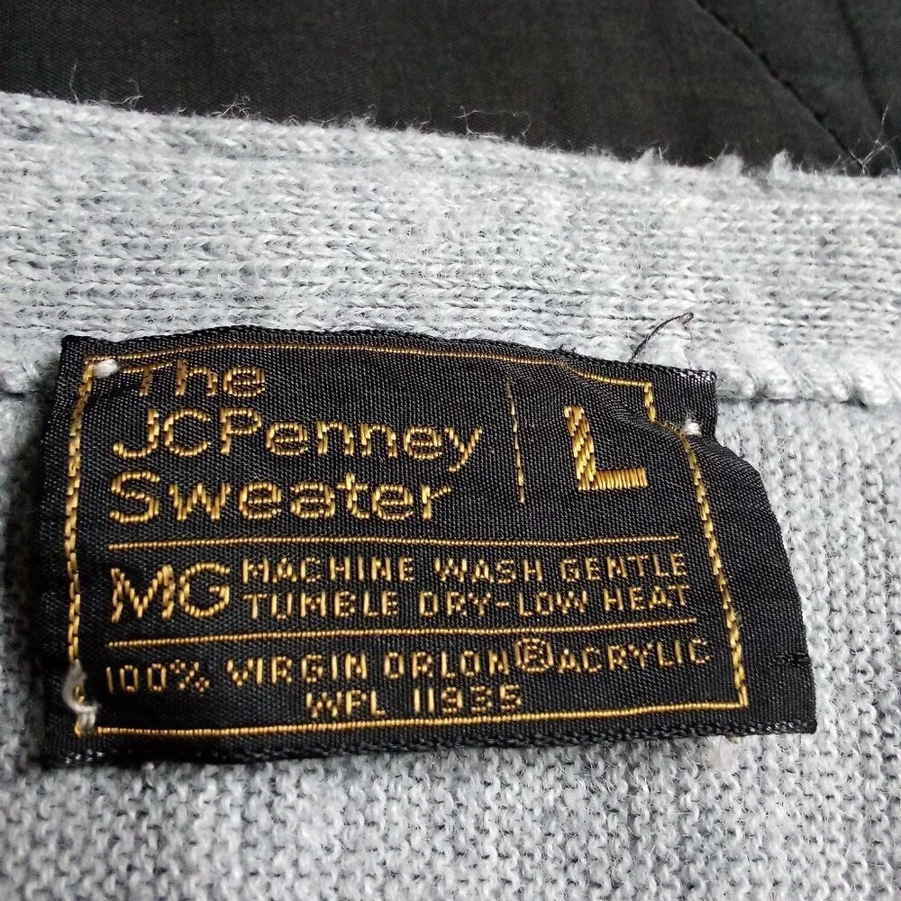 Vintage JC Penney Cardigan Sweater Gray